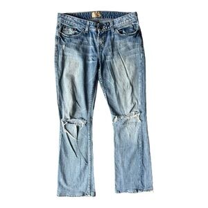 BKE Hannah Stretch Light Wash Distressed Bootcut Jeans, Size 29 Waist